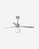 ventilador de techo con luz de acero y cristal ø132 cm 20 w 2700 k 3 palas, vista 3