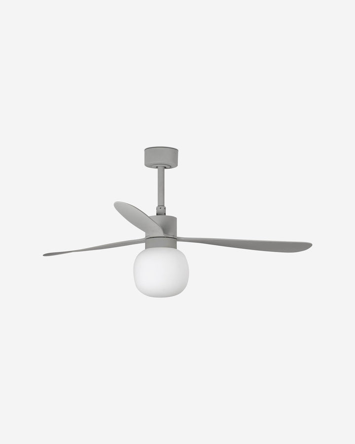 ventilador de techo con luz de acero y cristal ø132 cm 20 w 2700 k 3 palas, vista 3