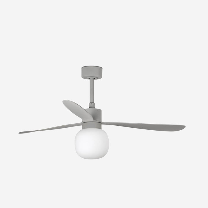 ventilador de techo con luz de acero y cristal ø132 cm 20 w 2700 k 3 palas, vista 3