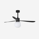 ventilador de techo con luz de acero y cristal ø132 cm 20 w 2700 k 3 palas, vista 4