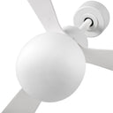ventilador de techo con luz de acero y cristal ø132 cm 20 w 2700 k 3 palas, vista 5