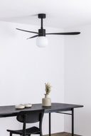 ventilador de techo con luz de acero y cristal ø132 cm 20 w 2700 k 3 palas, vista 12