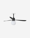 ventilador de techo con luz de acero y cristal ø132 cm 20 w 2700 k 3 palas corte 150