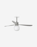 ventilador de techo con luz de acero y cristal ø132 cm 20 w 2700 k 3 palas corte 150, vista 2