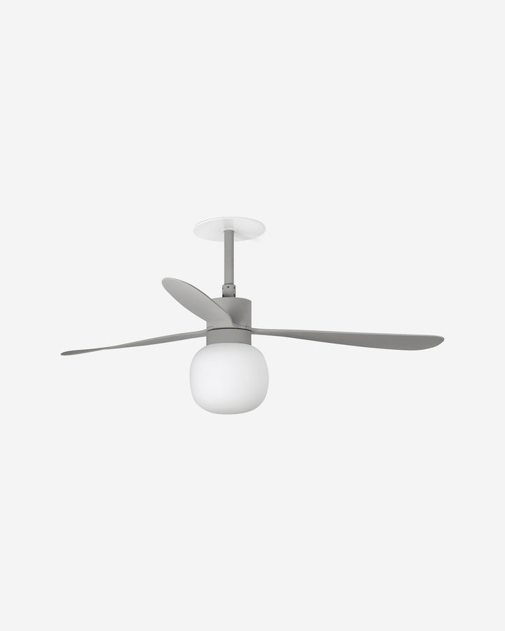 ventilador de techo con luz de acero y cristal ø132 cm 20 w 2700 k 3 palas corte 150, vista 2