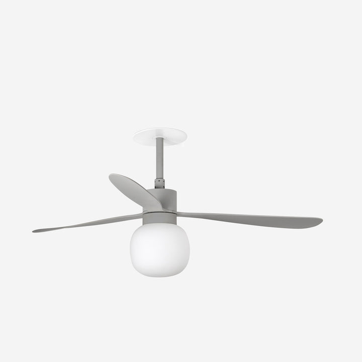 ventilador de techo con luz de acero y cristal ø132 cm 20 w 2700 k 3 palas corte 150, vista 2