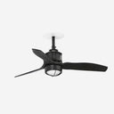 ventilador de techo con luz de acero y cristal negro mate ø81 x 36,4 cm