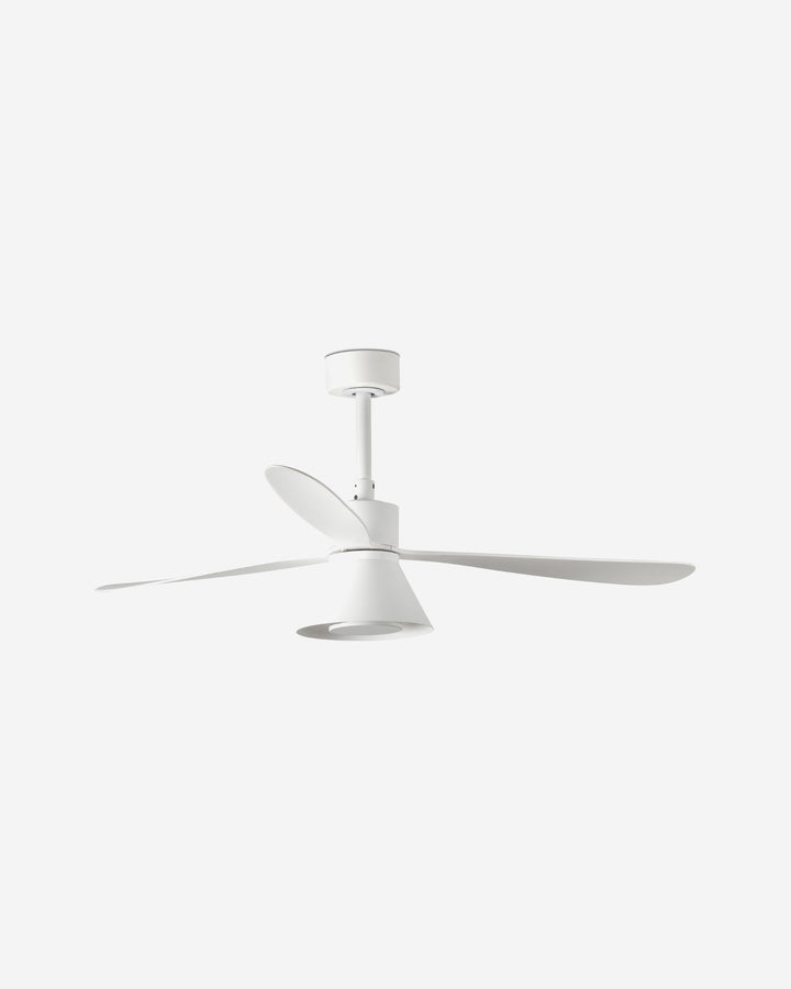 ventilador de techo con luz de acero y metacrilato ø132 cm 20 w cct seleccionable 3 palas, vista 2