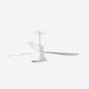 ventilador de techo con luz de acero y metacrilato blanco mate ø132 x 34 cm
