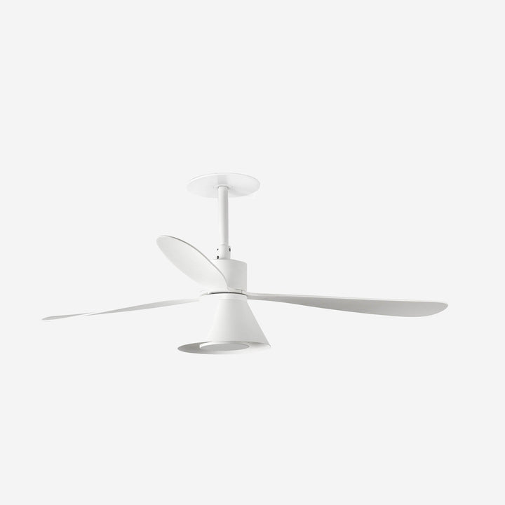 Matte white steel and acrylic ceiling fan with light Ø132 x 34 cm
