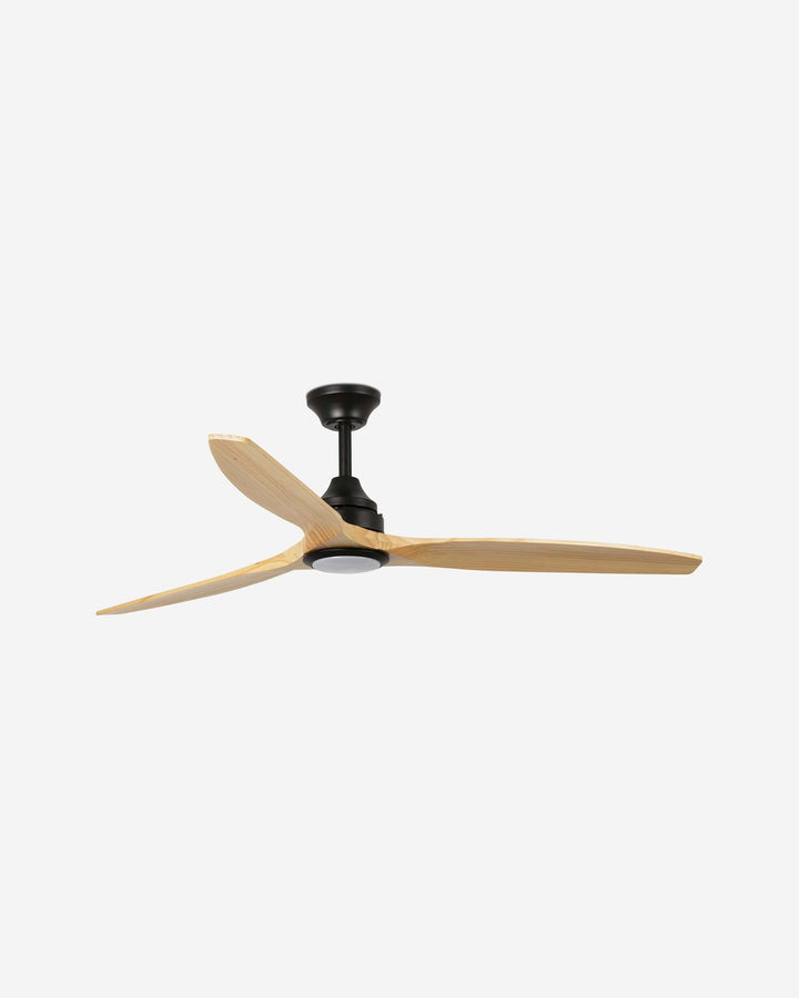 ventilador de techo con luz de acero y metacrilato negro mate ø152 x 33,9 cm