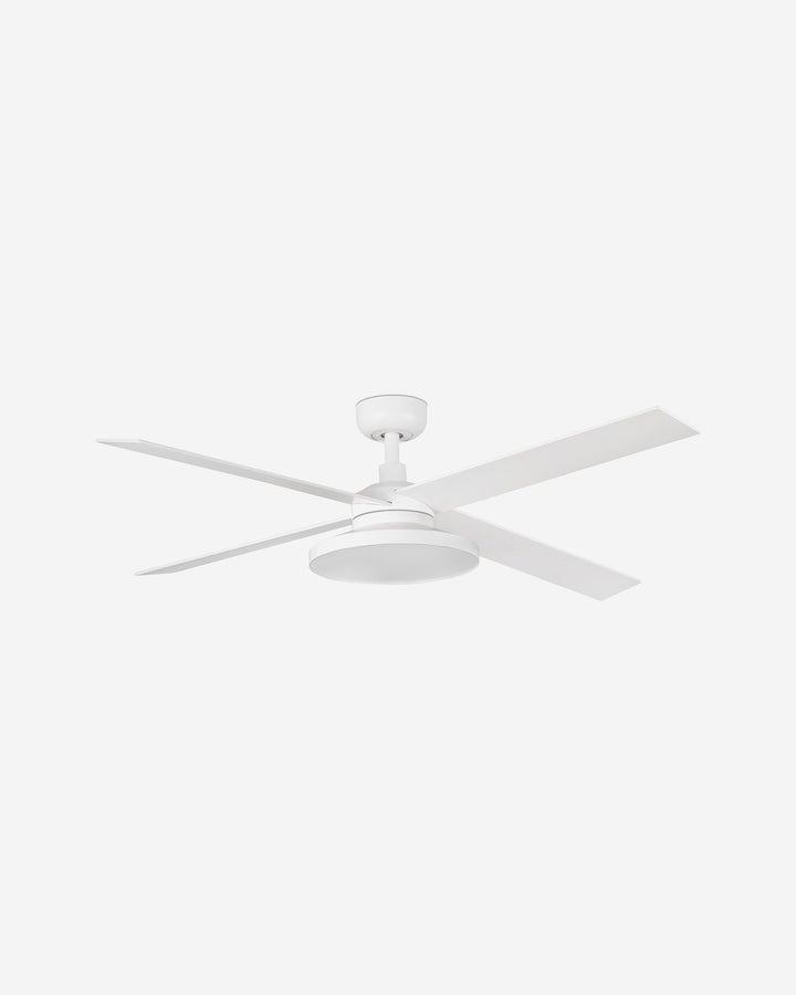 ventilador de techo con luz de aluminio ø132 cm 20 w haz 80° 4 palas