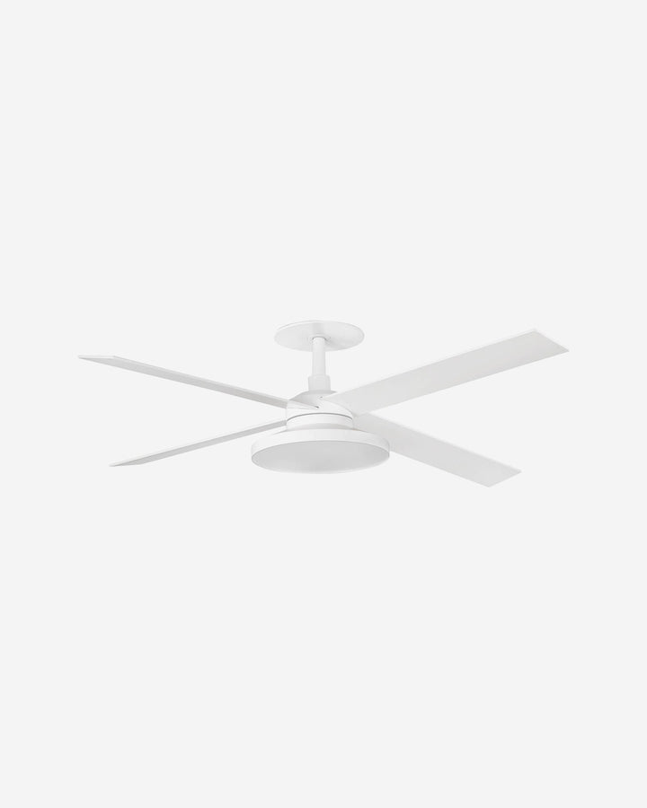 ventilador de techo con luz de aluminio ø132 cm 20 w haz 80° 4 palas corte 150