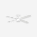 Ventilador de techo con luz de aluminio y cristal Ø132 cm - Ventiladores de techo - El Workshop-Aluminio y Cristal blanco mate, palas plywood fresno