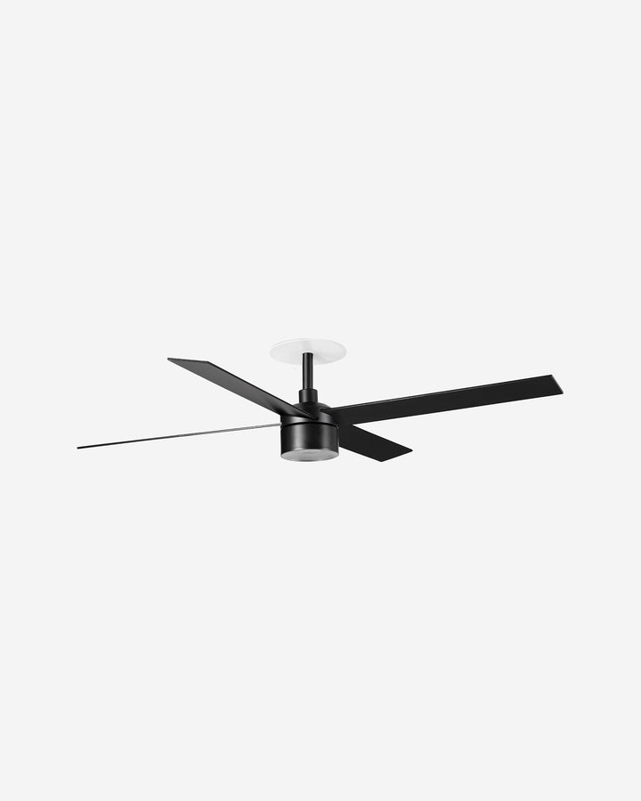 ventilador de techo con luz de aluminio y cristal ø132 cm, vista 2