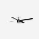 Ventilador de techo con luz de aluminio y cristal Ø132 cm - Ventiladores de techo - El Workshop-Aluminio y Cristal negro mate, palas plywood nogal