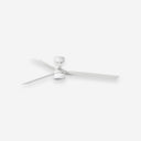 Ventilador de techo con luz de aluminio y cristal Ø160 cm - Ventiladores de techo - El Workshop-Aluminio y Cristal blanco mate, palas aluminio blanco mate