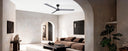 ventilador de techo con luz de aluminio y cristal ø160 cm, ambiente