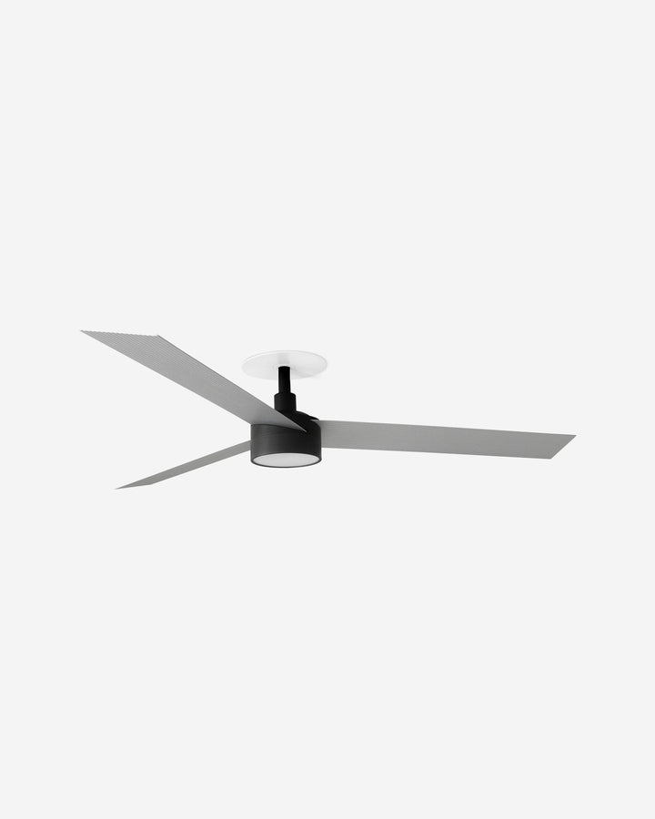 ventilador de techo con luz de aluminio y metacrilato negro mate ø132 cm