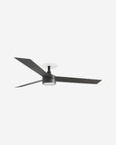 ventilador de techo con luz de aluminio y metacrilato negro mate ø132 cm, vista 2