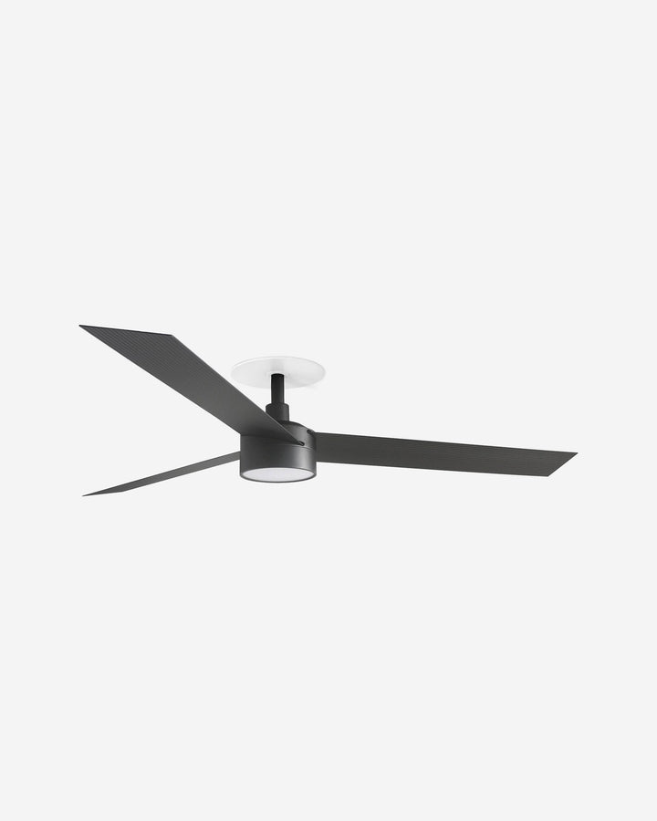 ventilador de techo con luz de aluminio y metacrilato negro mate ø132 cm, vista 2