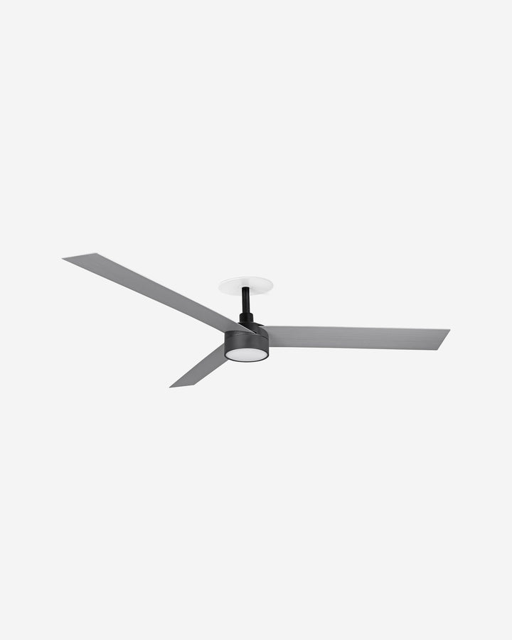 ventilador de techo con luz de aluminio y metacrilato negro mate ø160 x 21,6 cm