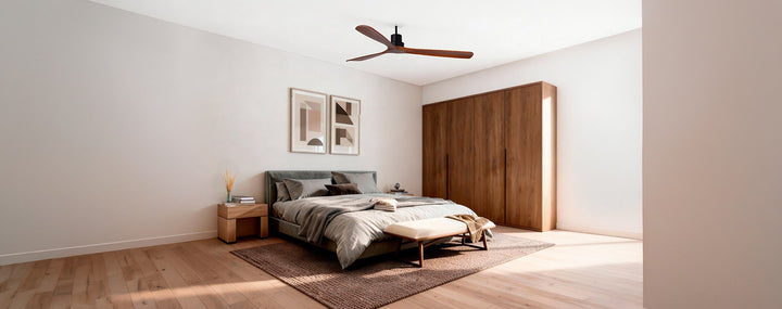 ventilador de techo de acero y madera ø132 cm, ambiente