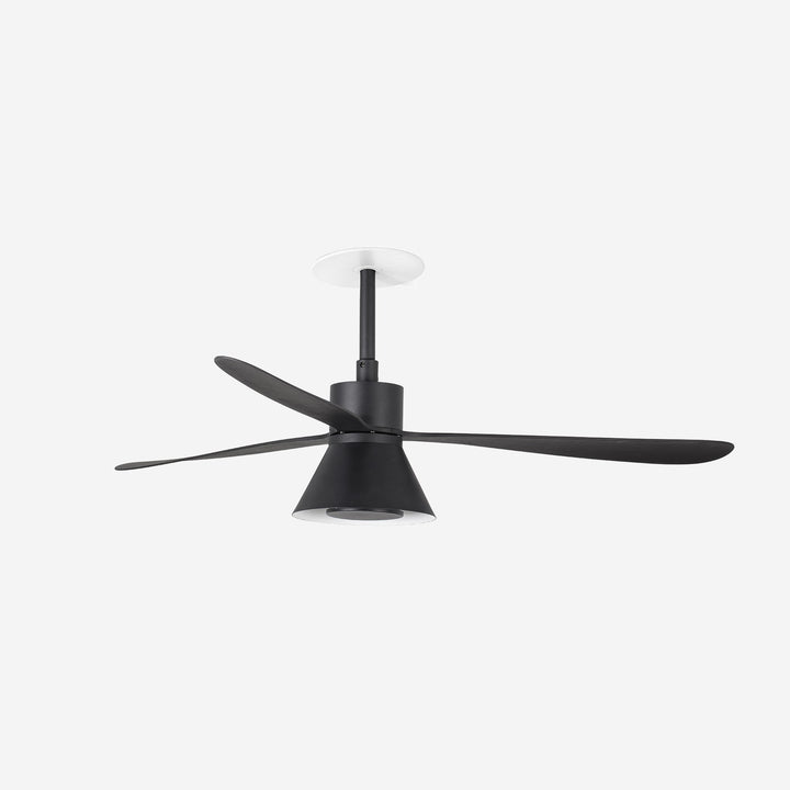 ventilador de techo empotrable con luz de acero y metacrilato ø132 cm 20 w cct seleccionable 3 palas