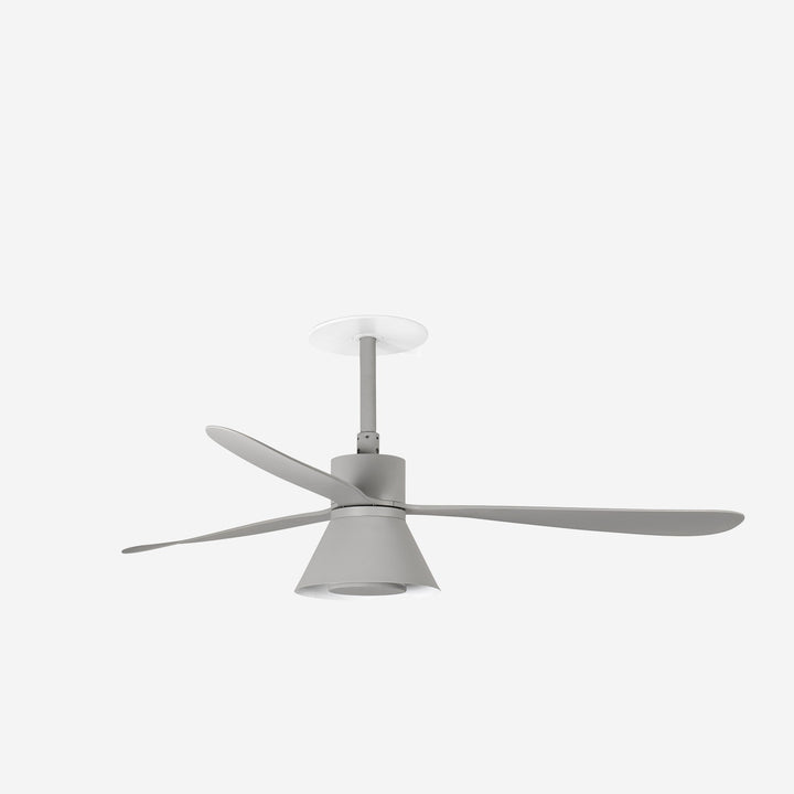 ventilador de techo empotrable con luz de acero y metacrilato ø132 cm 20 w cct seleccionable 3 palas, vista 2