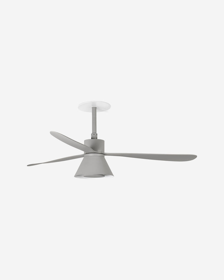 ventilador de techo empotrable con luz de acero y metacrilato ø132 cm 20 w cct seleccionable 3 palas, vista 2
