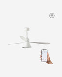 ventilador de techo inteligente con luz de acero y metacrilato ø132 cm 20 w cct seleccionable 3 palas, vista 2