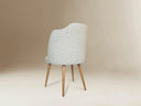 silla moderna patas de madera y tapizado color gris simil eames