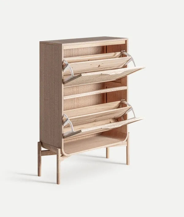 SCHOENENOPBERGING WEURTZ van essenhout in lichtbruine tint